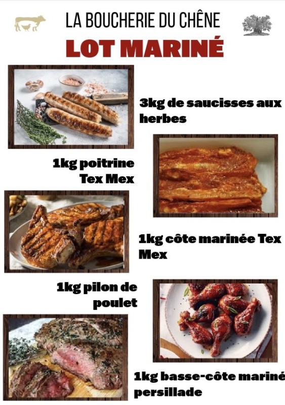 Nouveaux lots disponible spécial été à la boucherie du chêne!