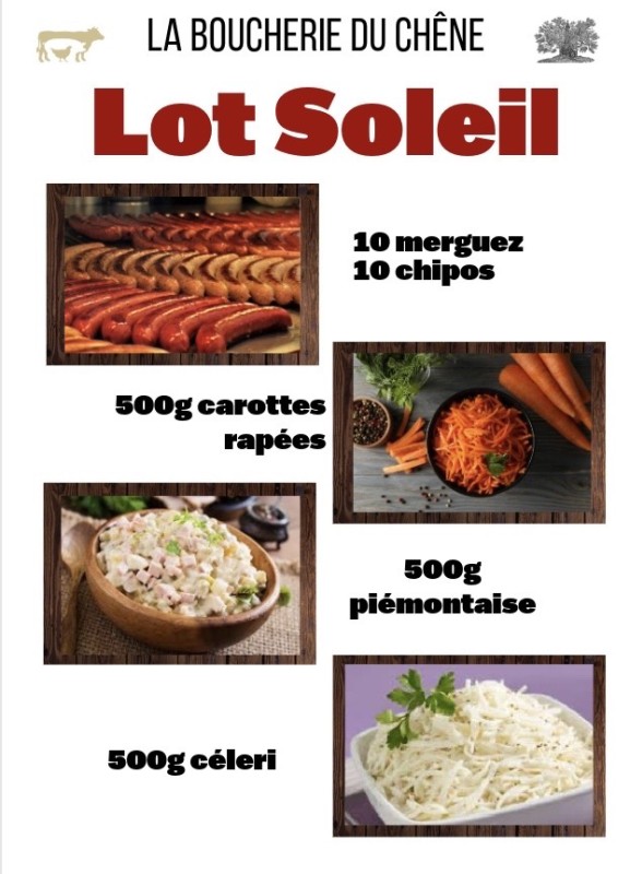 Nouveaux lots disponible spécial été à la boucherie du chêne!